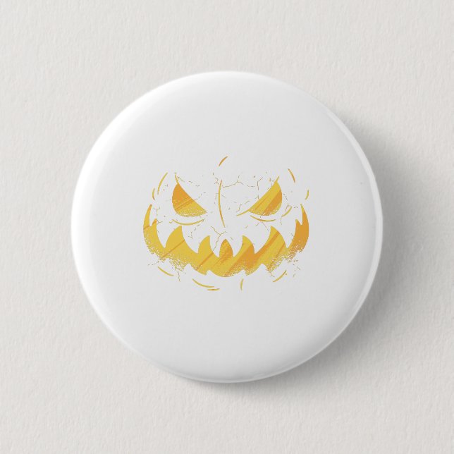 Pumpkin Face 6 Cm Round Badge (Front)