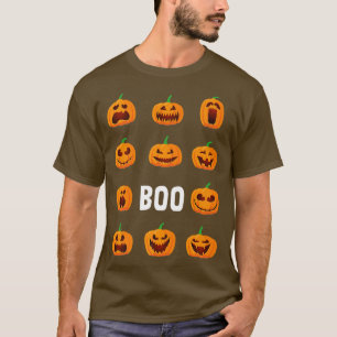 Pumpkin Face Boo Lazy Halloween Costume Cute Jack T-Shirt