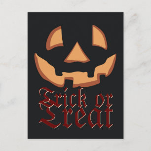 Pumpkin face for Halloween Postcard