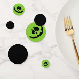 Pumpkin Face Green Halloween Confetti