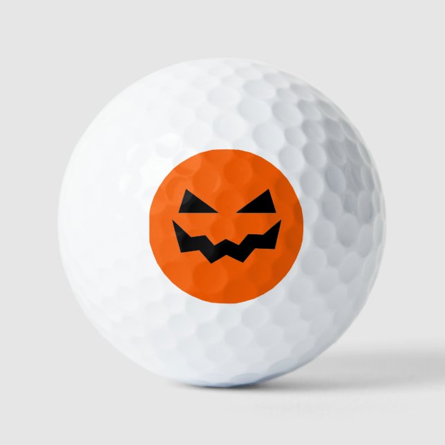Pumpkin  Face Halloween Golf Balls (Front)