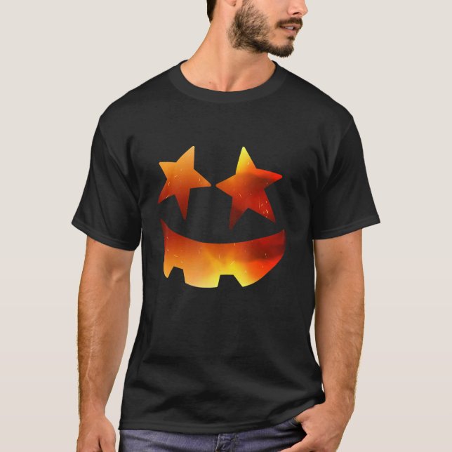 Pumpkin Face Halloween Jack O Lantern Easy Costume T-Shirt (Front)