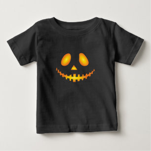 Pumpkin Face Halloween Jack O Lantern Spooky Baby T-Shirt