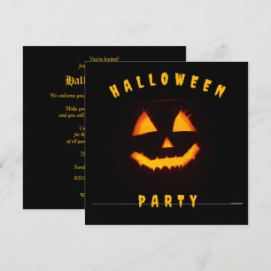 Pumpkin Face Halloween Party Invitation