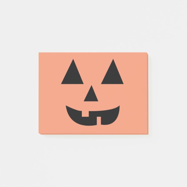 Pumpkin Face Halloween Post-it Notes (Front)