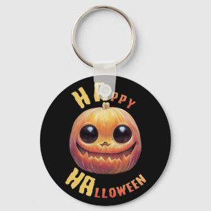 Pumpkin Face Happy Halloween Key Ring