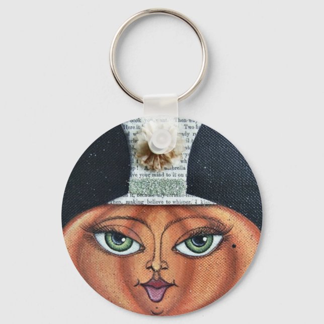 Pumpkin Face Keychain (Front)