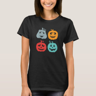 Pumpkin Face Lazy Halloween Costume Cute Jack O La T-Shirt