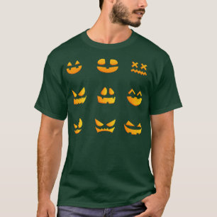Pumpkin Face Lazy Halloween Costume Scary Jack O L T-Shirt