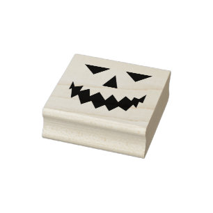 Pumpkin Face Rubber Stamp