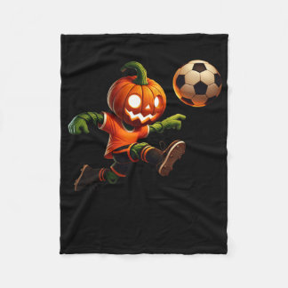 Pumpkin Face Soccer Halloween Costume Men Boys Kid Fleece Blanket