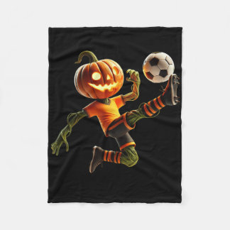 Pumpkin Face Soccer Halloween Costume Men Boys Kid Fleece Blanket