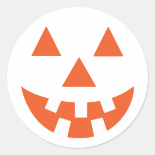 Pumpkin Face Sticker Label