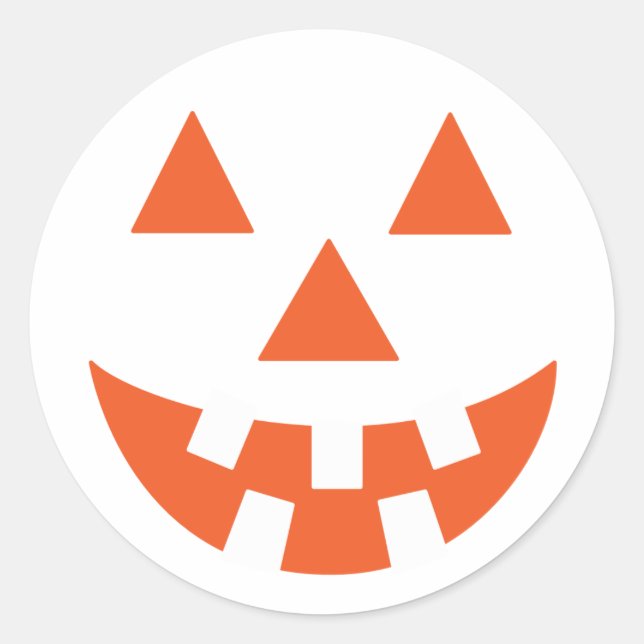 Pumpkin Face Sticker Label (Front)