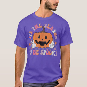 Pumpkin Face Tis The Season To Be Spooky Vintage R T-Shirt