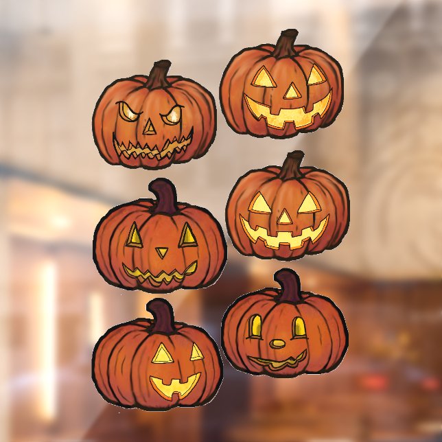 Pumpkin Faces Window Cling (Sheet 2)