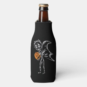 Pumpkin Fairies Have Fun On Halloween Bottle Cooler