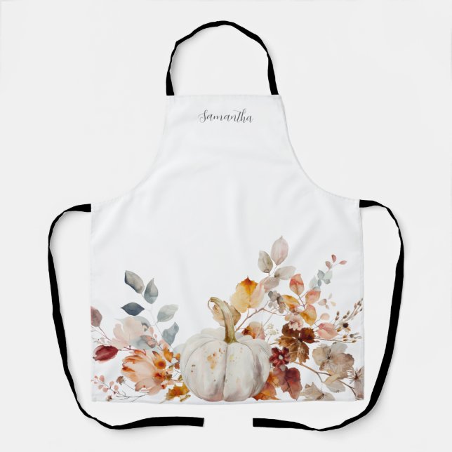 Pumpkin Fall Autumn Personalised  Apron (Front)