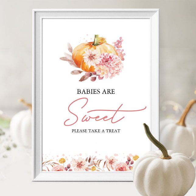 Pumpkin Fall Babies Are Sweet Baby Shower Sign (Creator Uploaded)