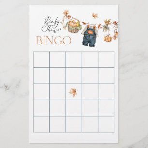 Pumpkin Fall Baby Shower Bingo Game
