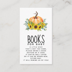 Pumpkin Fall Baby Shower Books for Baby Enclosure Card