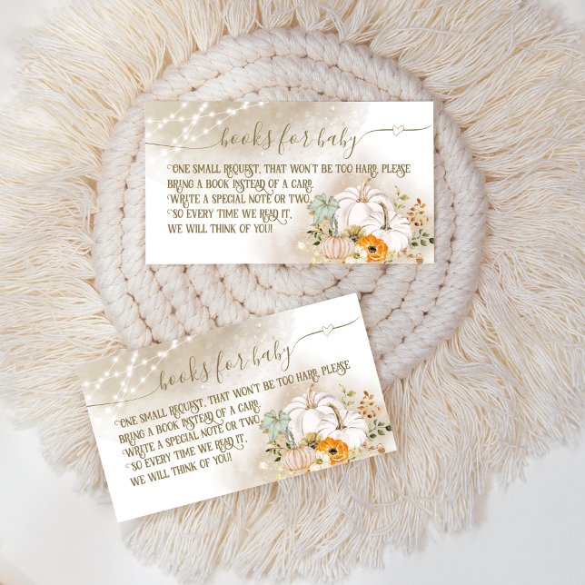 Pumpkin Fall Baby Shower Books request Enclosure Card (Creator Uploaded)