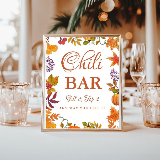 Pumpkin Fall Baby Shower Chilli Bar Sign  (Creator Uploaded)