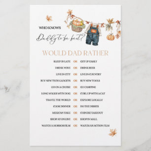 Pumpkin Fall Baby Shower Daddy Game