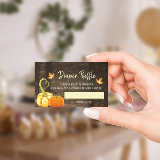 Pumpkin Fall Baby Shower Diaper Raffle Card (Creator Uploaded)
