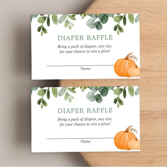 Pumpkin fall baby shower diaper raffle cards (Creator Uploaded)