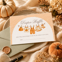 Pumpkin Fall Baby Shower Diaper Raffle
