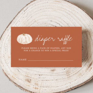 Pumpkin Fall Baby Shower Diaper Raffle Tickets Enclosure Card