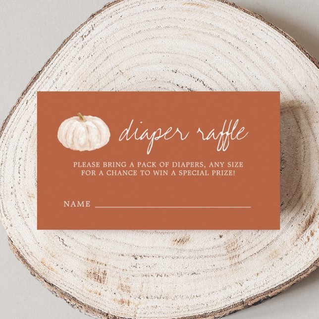 Pumpkin Fall Baby Shower Diaper Raffle Tickets Enclosure Card (Creator Uploaded)