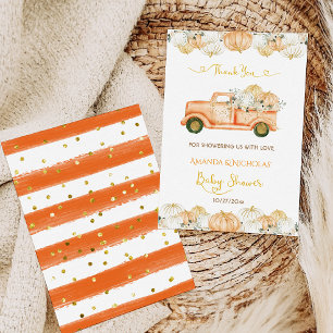 Pumpkin Fall Baby Shower Harvest Thank You