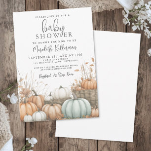 Pumpkin Fall Baby Shower Invitation