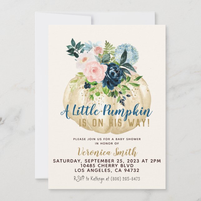 Pumpkin Fall Baby Shower Invitation (Front)