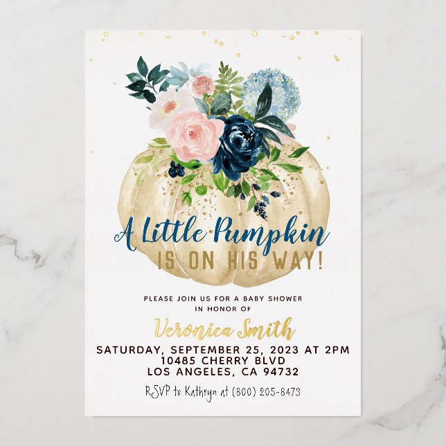 Pumpkin Fall Baby Shower Invitation (Front)