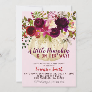 Pumpkin Fall Baby Shower Invitation