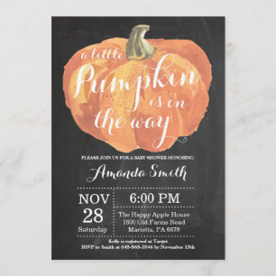 Pumpkin Fall Baby Shower Invitation Chalkboard