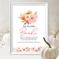 Pumpkin Fall Baby Shower My Water Broke Game