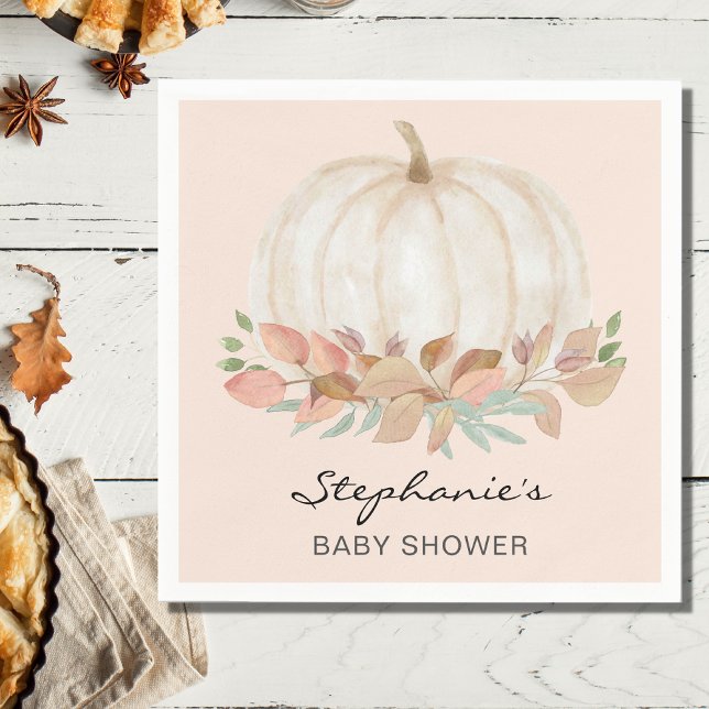 Pumpkin Fall Baby Shower  Napkin (Creator Uploaded)