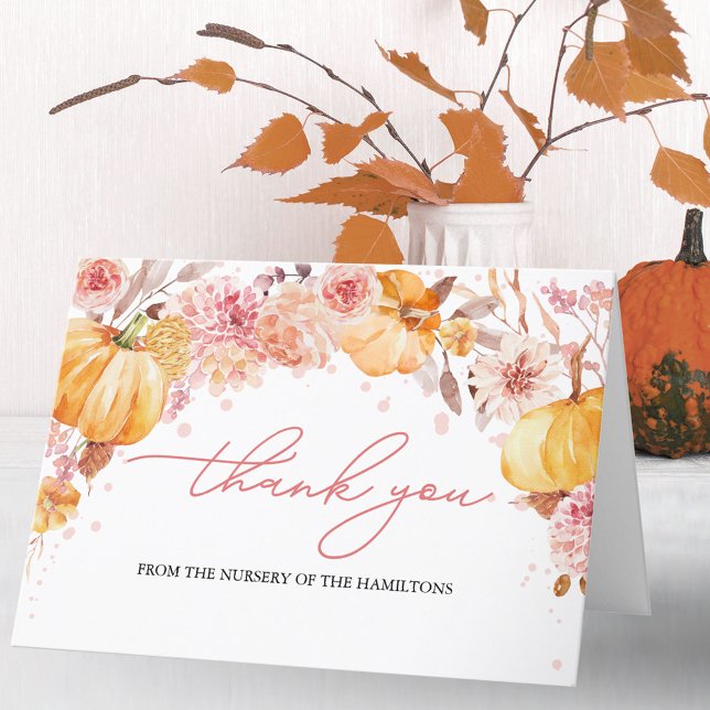 Pumpkin Fall Baby Shower Thank You (Creator Uploaded)