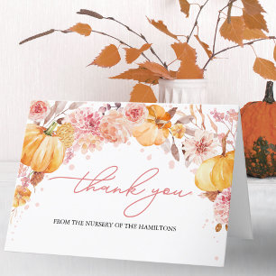 Pumpkin Fall Baby Shower Thank You Card