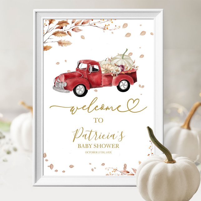 Pumpkin Fall Baby Shower Welcome Sign (Creator Uploaded)