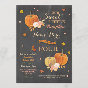 Pumpkin Fall Birthday Party ANY Age Invitation