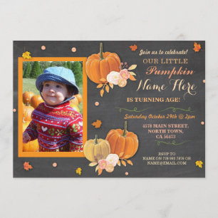 Pumpkin Fall Birthday Party ANY Age Invite