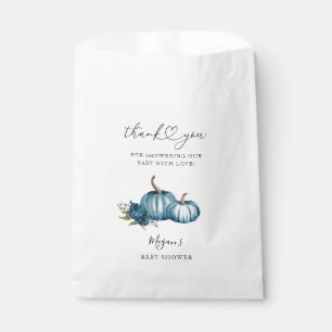 Pumpkin Fall Blue Flower Baby Shower Favour Bags