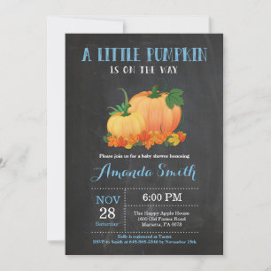 Pumpkin Fall Boy Baby Shower Invitation