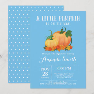 Pumpkin Fall Boy Baby Shower Invitation Card