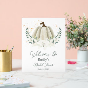 Pumpkin Fall Bridal Shower Acrylic Welcome Sign